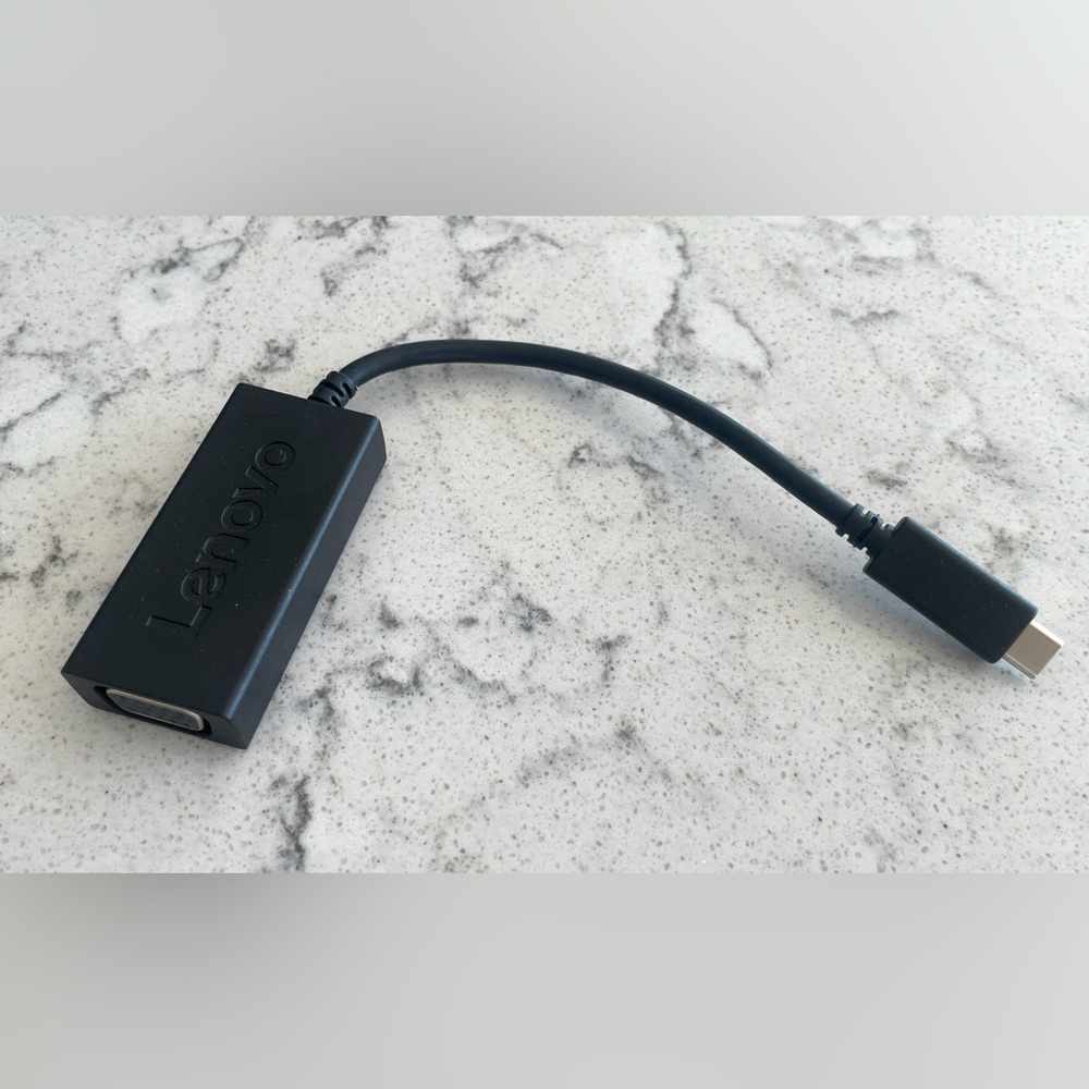 Lenovo Black USB-C to VGA Connector (1)